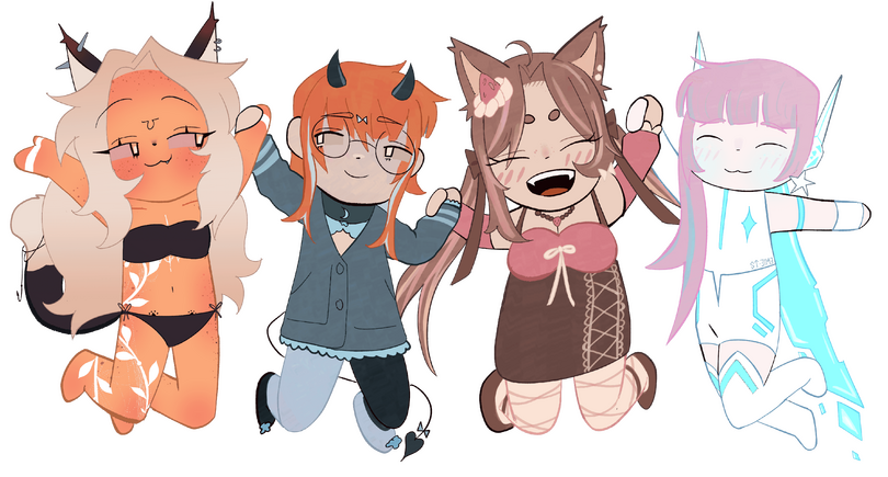 mass attack for myself, @goomyloid, @sanaciity, and @aquastellae