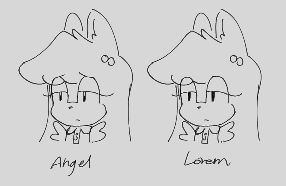 Fronting When angel is fronting, her eyes will have shines or highlights. When lorem fronts these disappear, making her eyes fully black.